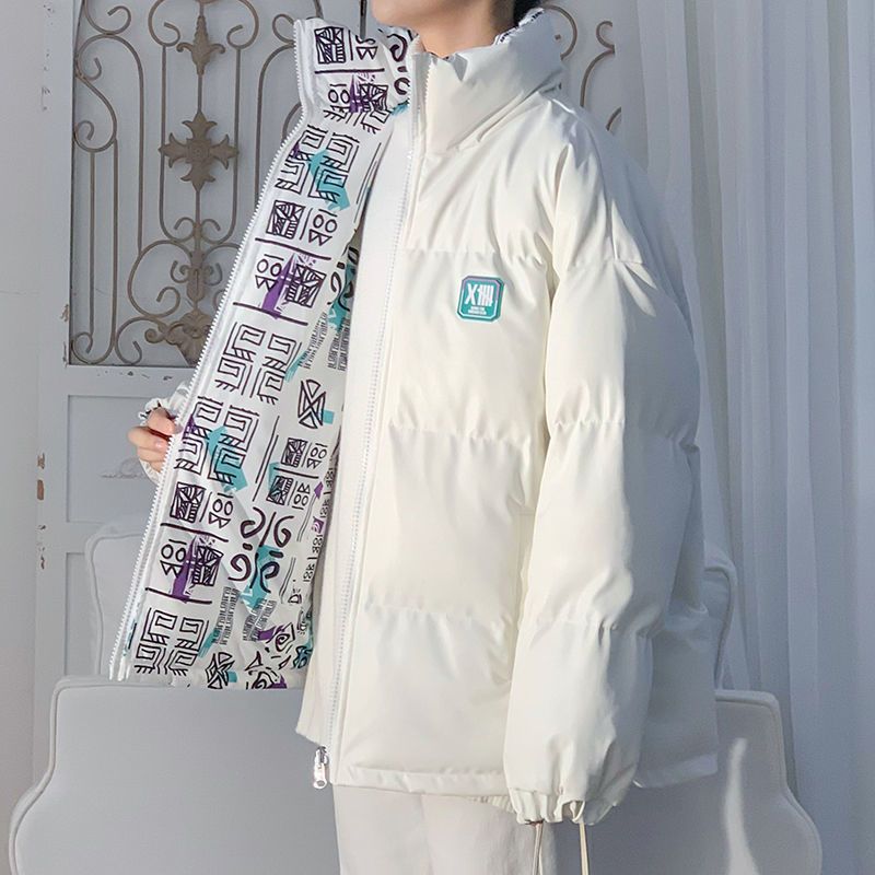 痞帥兩面穿pu皮棉衣男冬季潮牌加厚保暖棉服外套ins寬鬆百搭棉襖