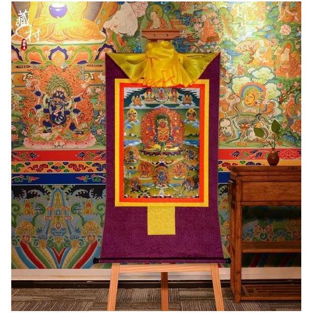 藏村 马头明王佛像唐卡 西藏镀金密宗供奉马头金刚佛像像小号35cm