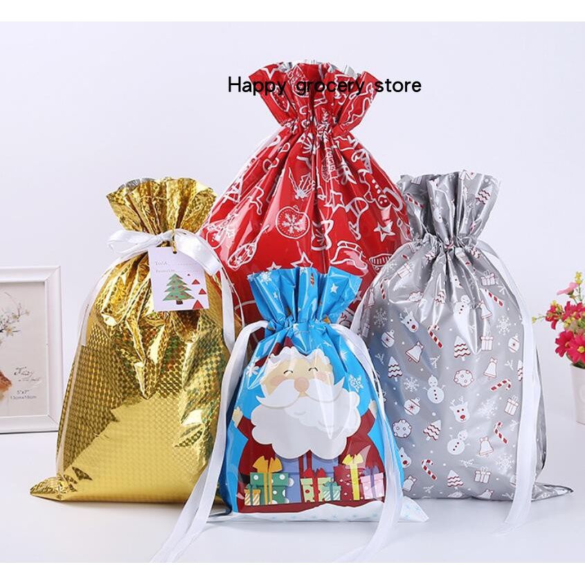 drawstring christmas gift candy bags cookie wrapping pouch