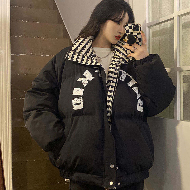 美式復古愛心加厚棉服外套女2022秋冬季新款麵包服棉襖設計感棉衣
