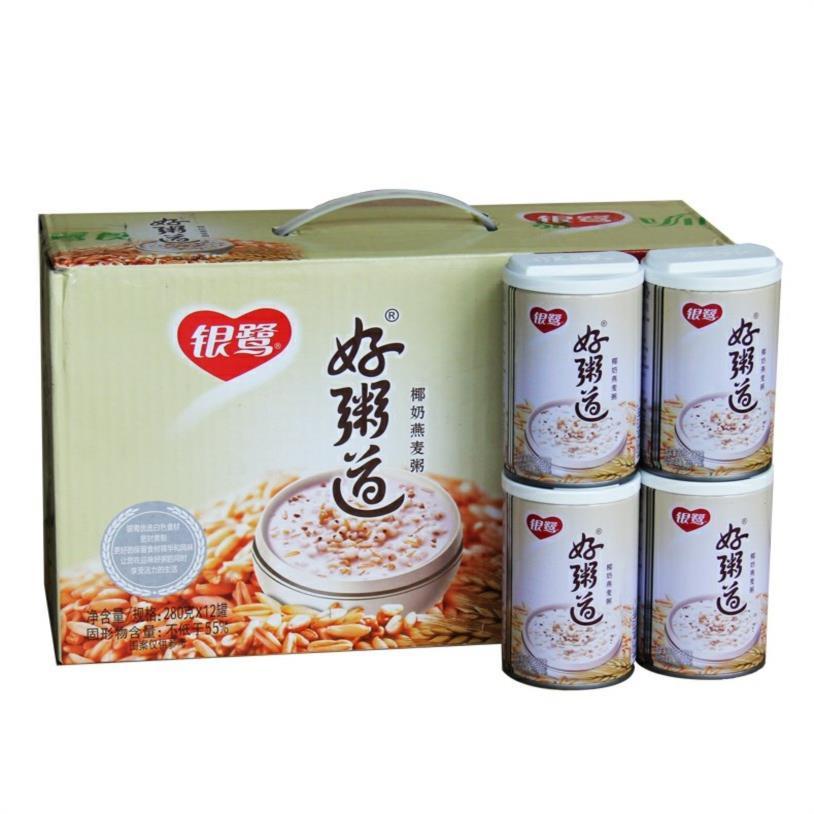 银鹭好粥道椰奶燕麦粥八宝粥280g*12罐整箱装速食粥休闲零食僑
