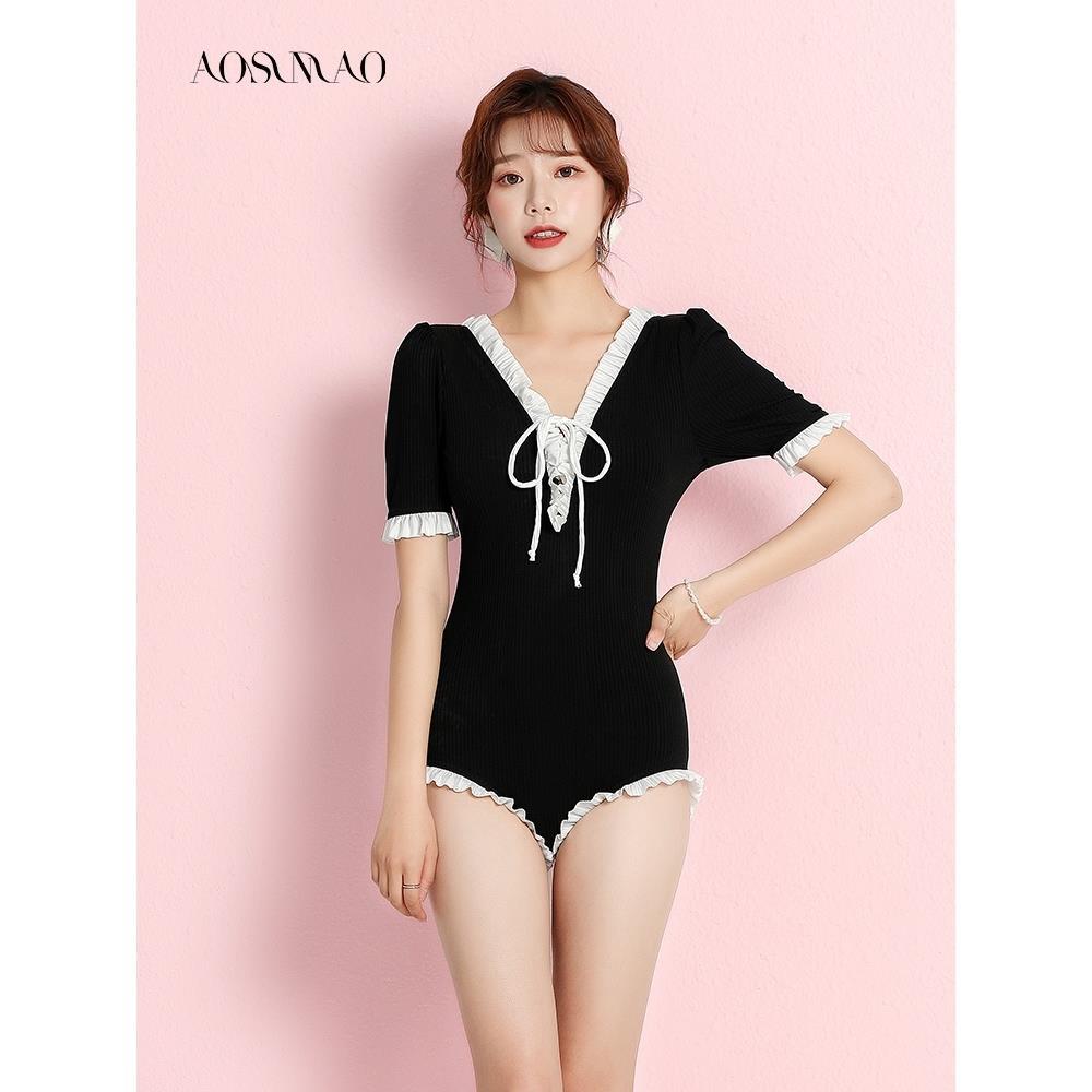 Swimsuit women's summer one-piece conservative slimming cover belly soaking hot spring  new fairy style two-piece swimsuit with small breasts