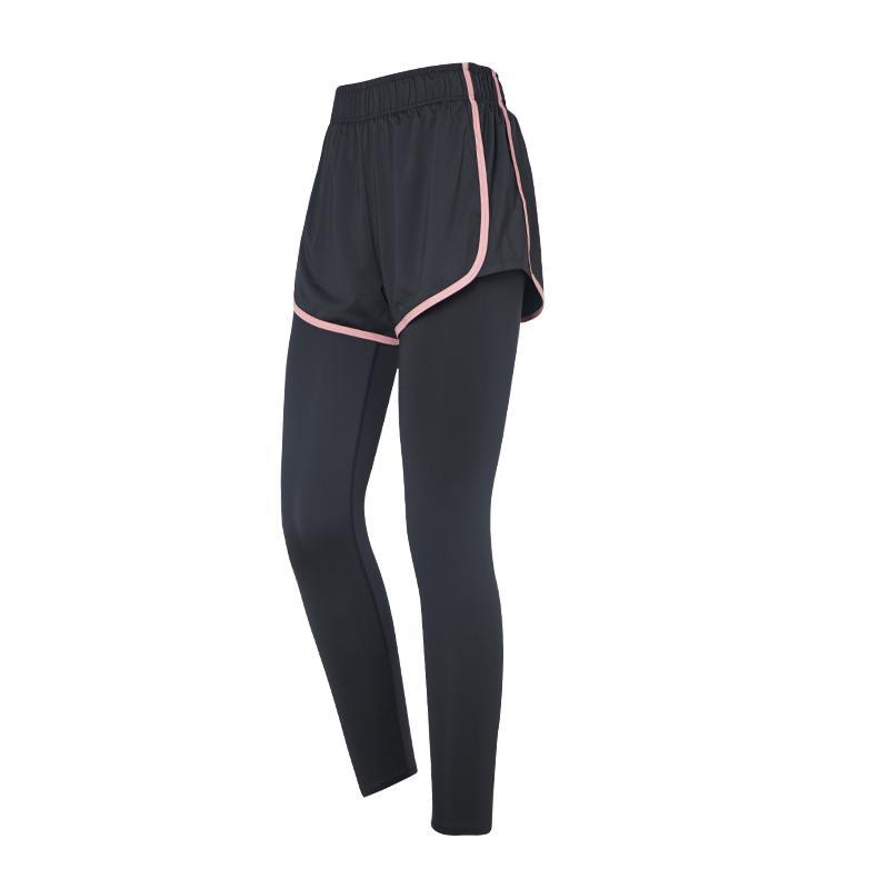 范斯蒂克运动裤子女跑步假两件提臀裤紧身弹力显瘦透气健身瑜伽裤