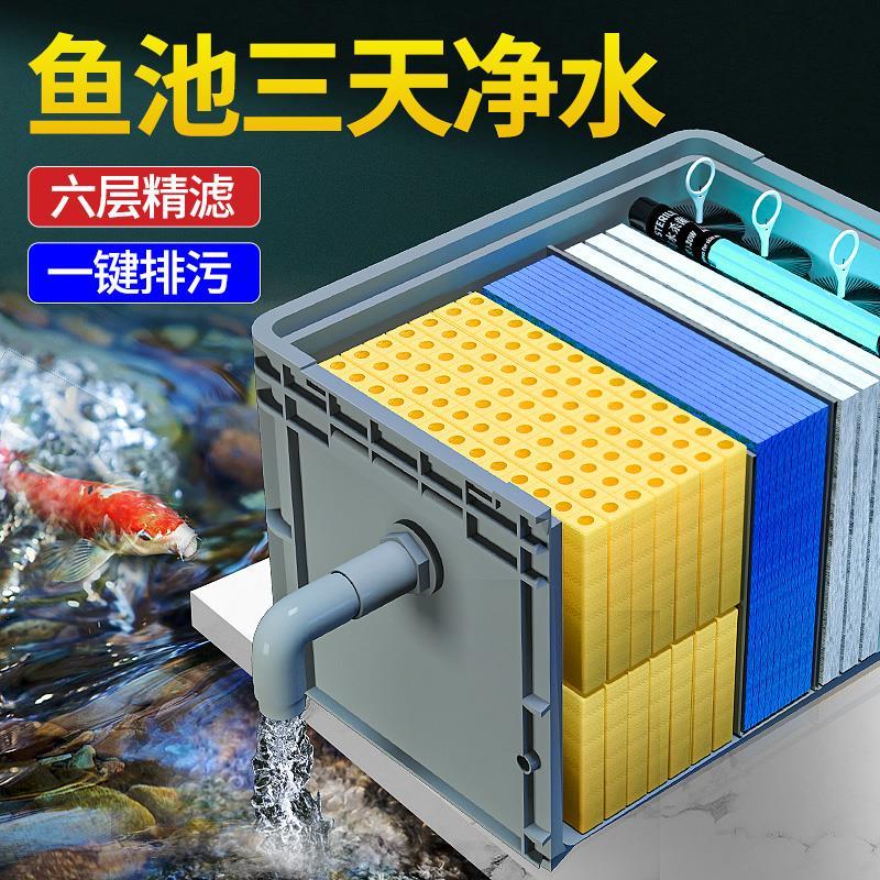 鱼池水循环系统装置过滤器鱼塘养鱼设备室外大型水池周转箱过滤箱