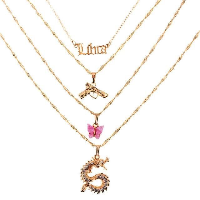 heart letter crystal snake chain necklace for women jewelry
