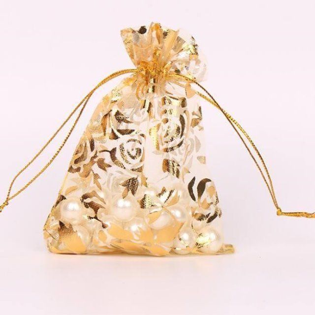 100pcs organza wedding gift candy bag jewelry pouch 912cm