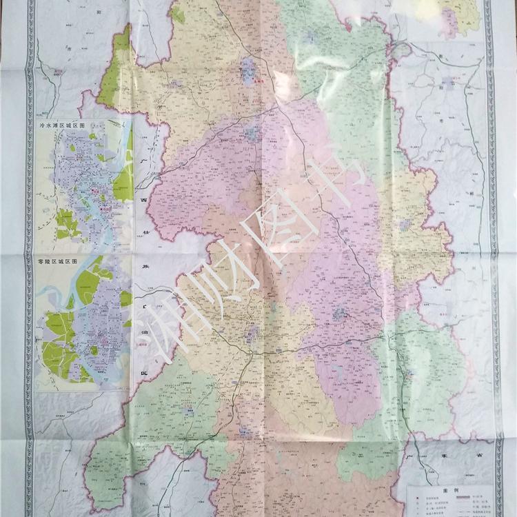 2021新版永州市行政区划图 湖南省永州市地图 折叠袋装约85x115cm