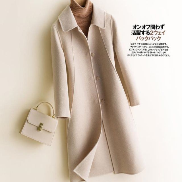 2020年春季新双面羊绒大衣女中长款高端韩版羊毛呢外套呢子潮
