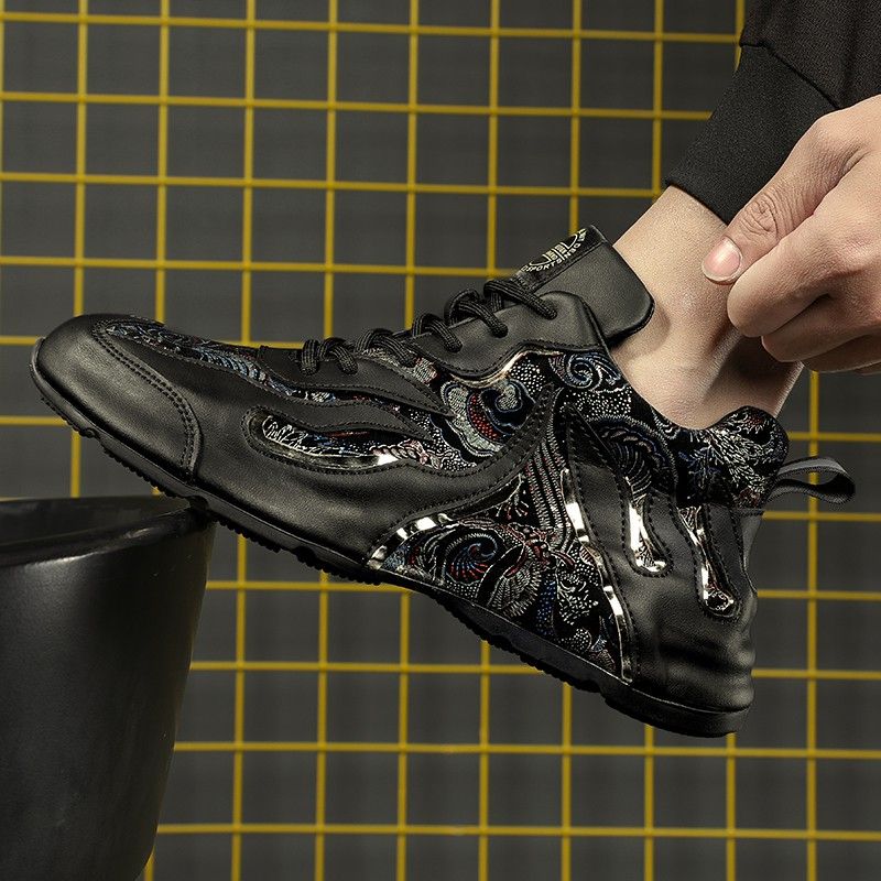 Neue Frühlings- und Herbsttasche Sole Dad Herren INS. Mode Sport Casual Leder Schwarz Schuhe Chaopai Atmungsaktiv_voghion.com