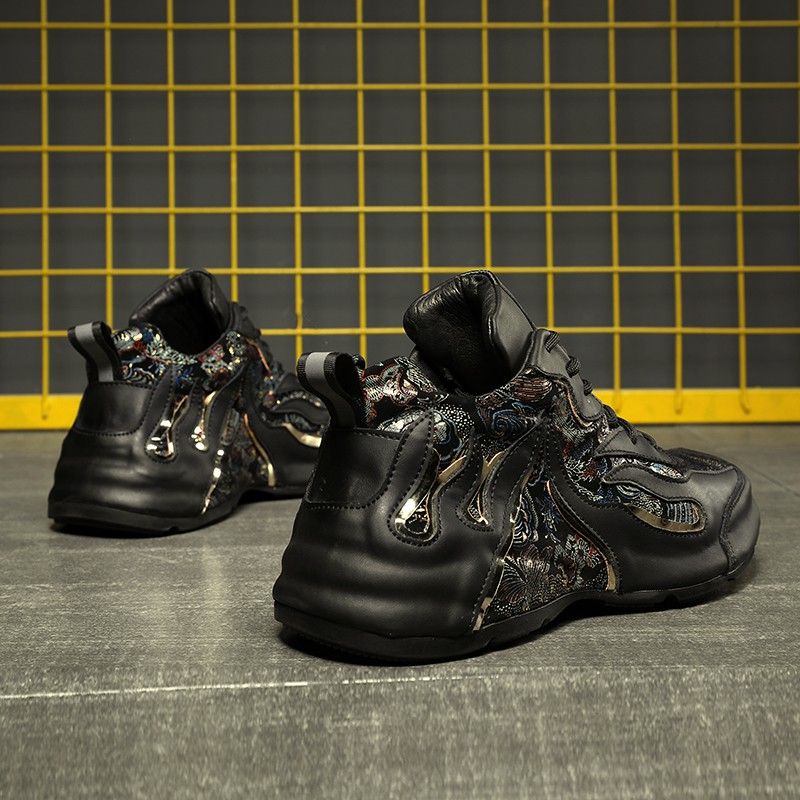 Neue Frühlings- und Herbsttasche Sole Dad Herren INS. Mode Sport Casual Leder Schwarz Schuhe Chaopai Atmungsaktiv_voghion.com