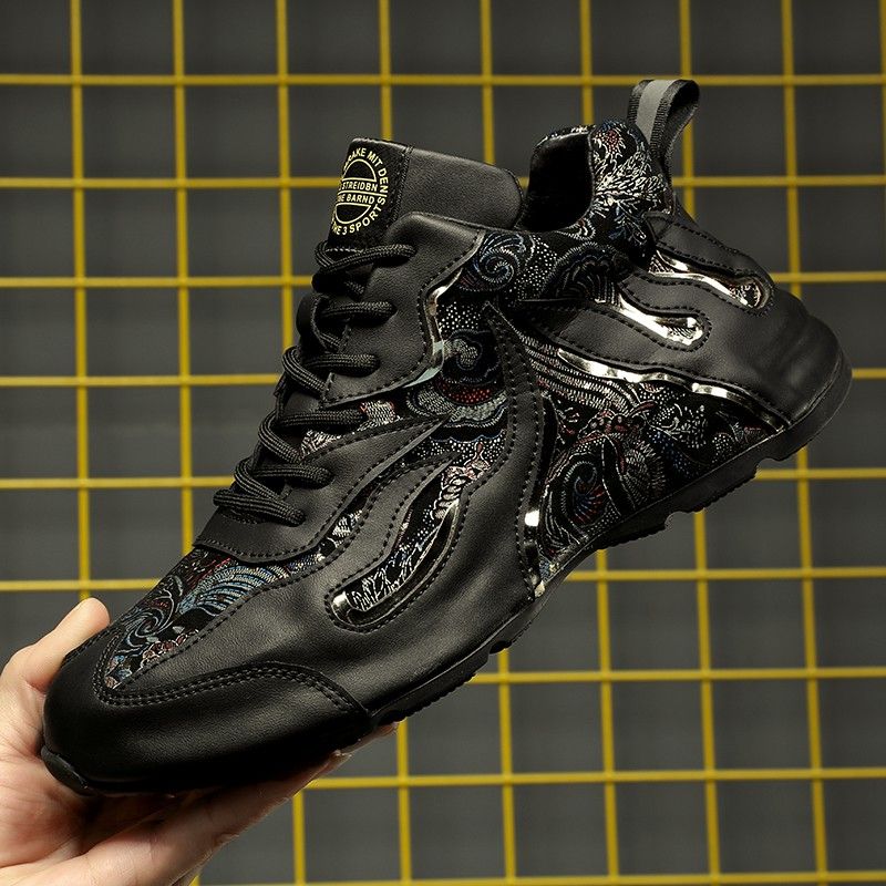 Neue Frühlings- und Herbsttasche Sole Dad Herren INS. Mode Sport Casual Leder Schwarz Schuhe Chaopai Atmungsaktiv_voghion.com