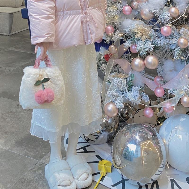 日系軟妹甜美少女高腰顯瘦木耳邊雪花裙擺半身裙女中長款春夏新款