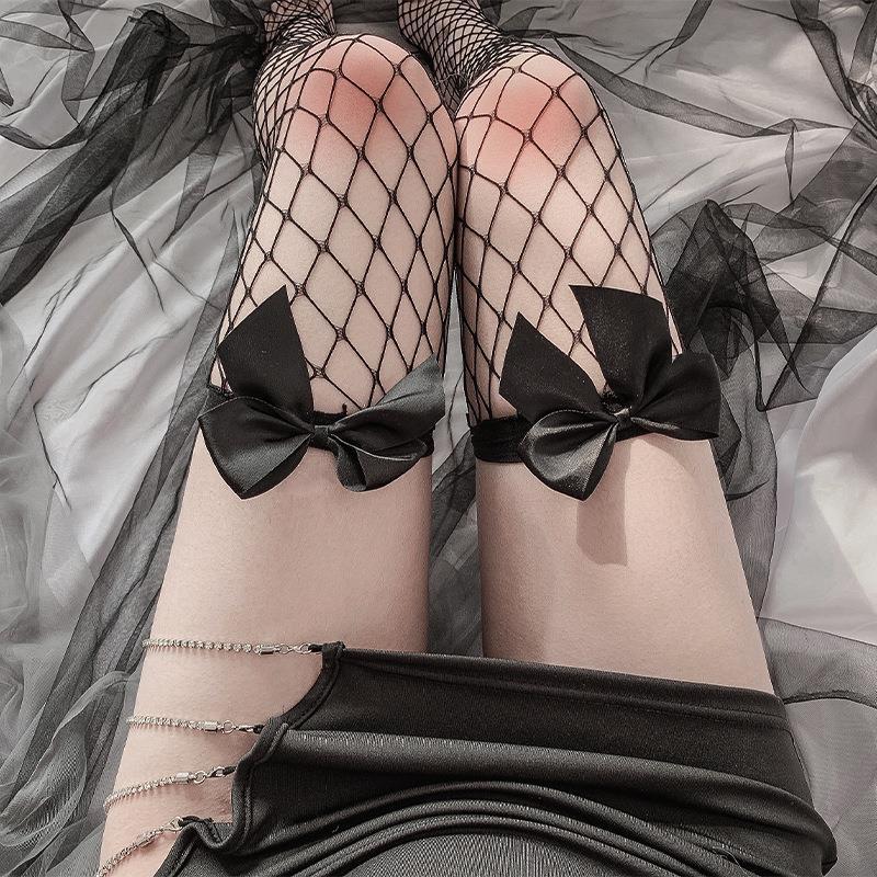 lolita蕾丝白色丝袜子女日系jk黑丝袜渔网袜黑色ins潮连裤袜薄款