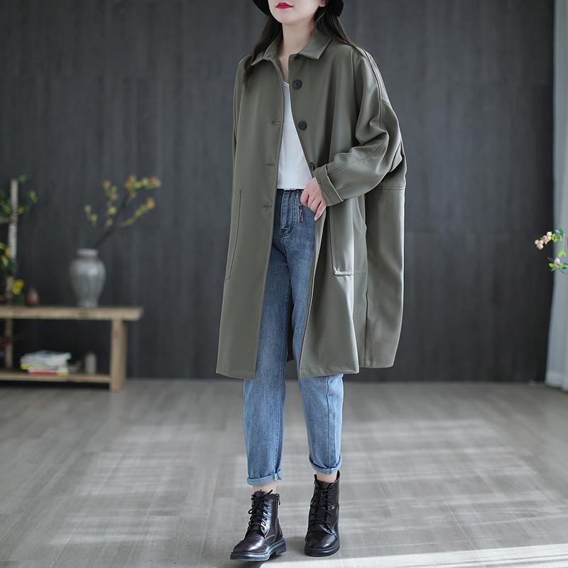 Fat mm large size women's clothing  spring and autumn women's clothing new loose mid-length long-sleeved tops women's windbreaker jacket women