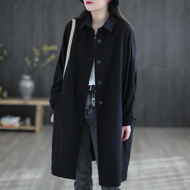 Fat mm large size women's clothing  spring and autumn women's clothing new loose mid-length long-sleeved tops women's windbreaker jacket women