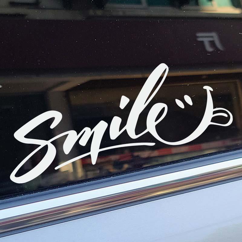 英文字母笑脸smile king车贴车身摩托电动汽车装饰创意个性贴纸