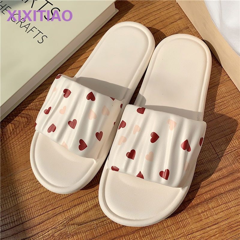 Thin strip deodorant bathroom slippers women's summer indoor home use non-slip stepping on feces feeling soft bottom cute sandals and slippers