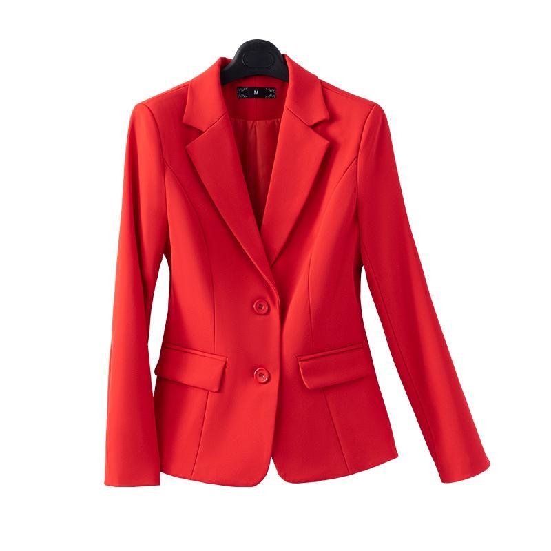 Red suit jacket female professional dress suit female  new autumn and winter fashion work clothes host