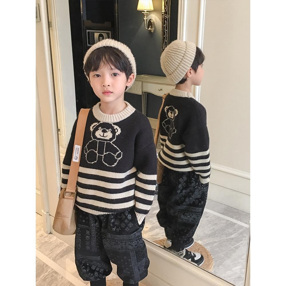 Boys' fleece pants, autumn and winter style,  new children's casual pants, stylish and warm, thickened children's trousers