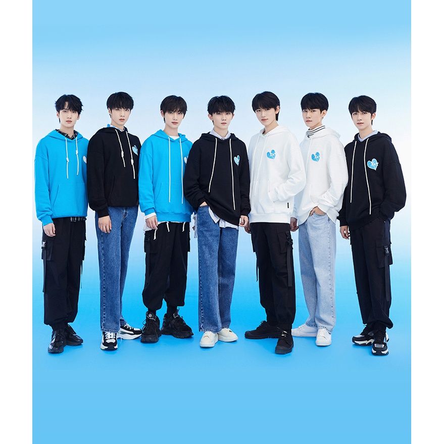 时代少年团联名款韩都衣舍春设计感连帽卫衣宽松上衣【3月18日发完】