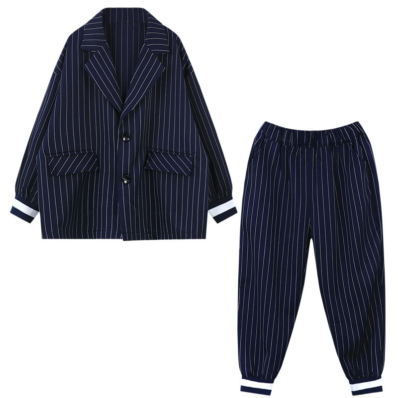 Boys' suit suit 2022 early spring new children's handsome British fried street middle and big boys' jacket and trousers two-piece set