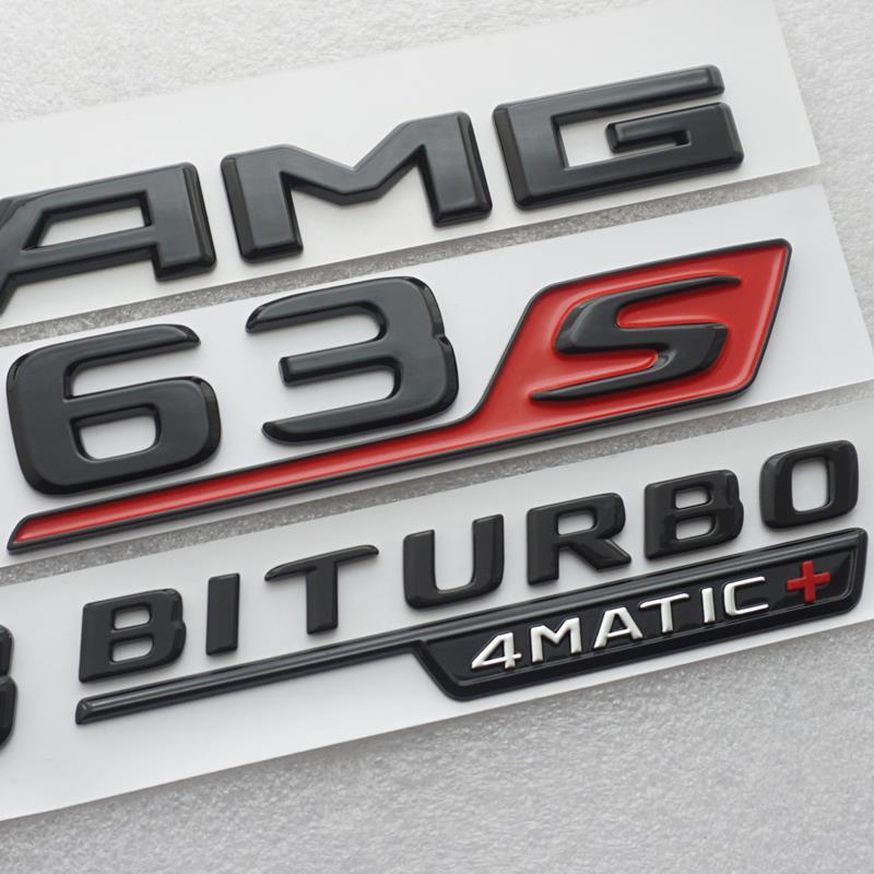 适用于奔驰glc63s改装尾标amg4matic四驱gle450黑标v8标志贴新款