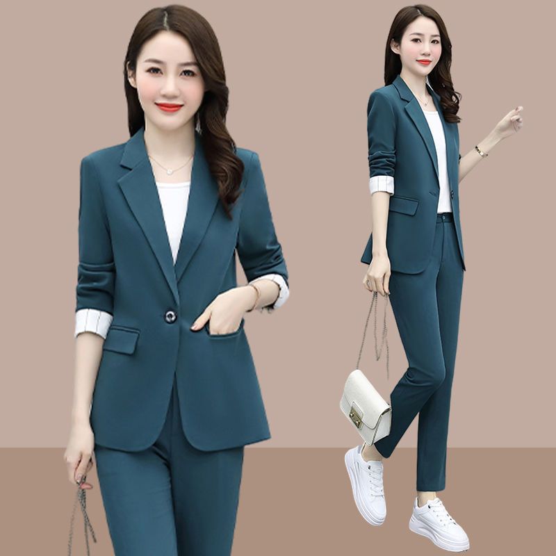 Suit suit ladies 2022 new spring and autumn temperament fashion early spring foreign style professional small suit two-piece set