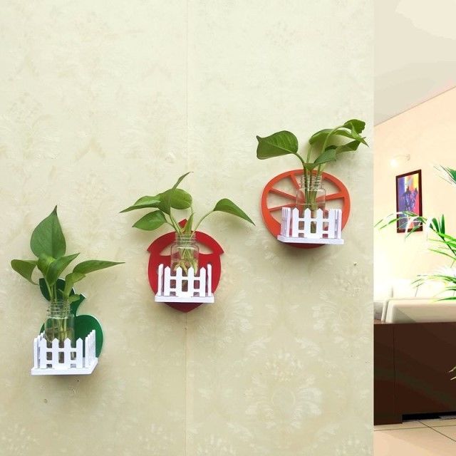 奶茶店装饰摆件墙上绿萝挂墙墙壁花架水培植物壁挂客厅墙面装饰品