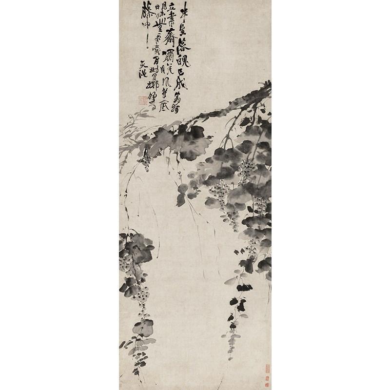 名画复制品徐渭墨葡萄图大写意水墨花鸟画国画艺术微喷临摹装饰画