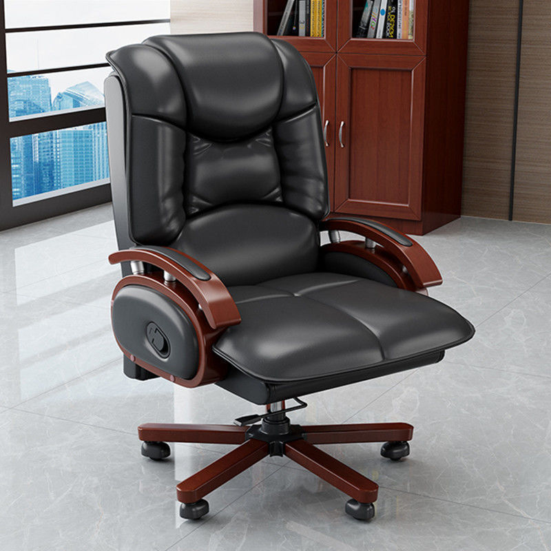 舒适可躺办公椅子真皮老板椅升降旋转电脑椅多功能转椅牛皮中班椅