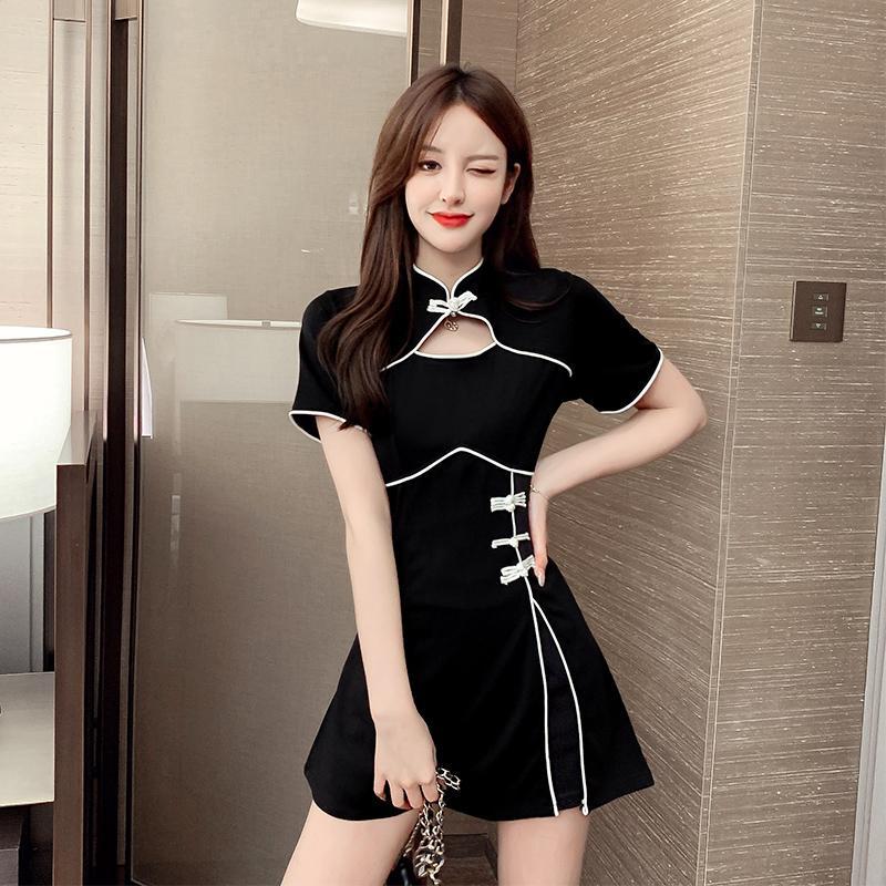 Suit  new summer retro improved national style girl young shorts cheongsam two-piece dress