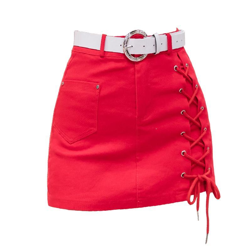 Denim culottes women's summer  new fashion a-line elastic bag hip anti-light hakama fake two-piece high-waisted shorts