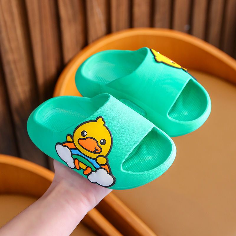 Children's slippers yellow duck boys and girls bathroom daily feces feeling soft bottom thick bottom big children's big size parent-child shoes