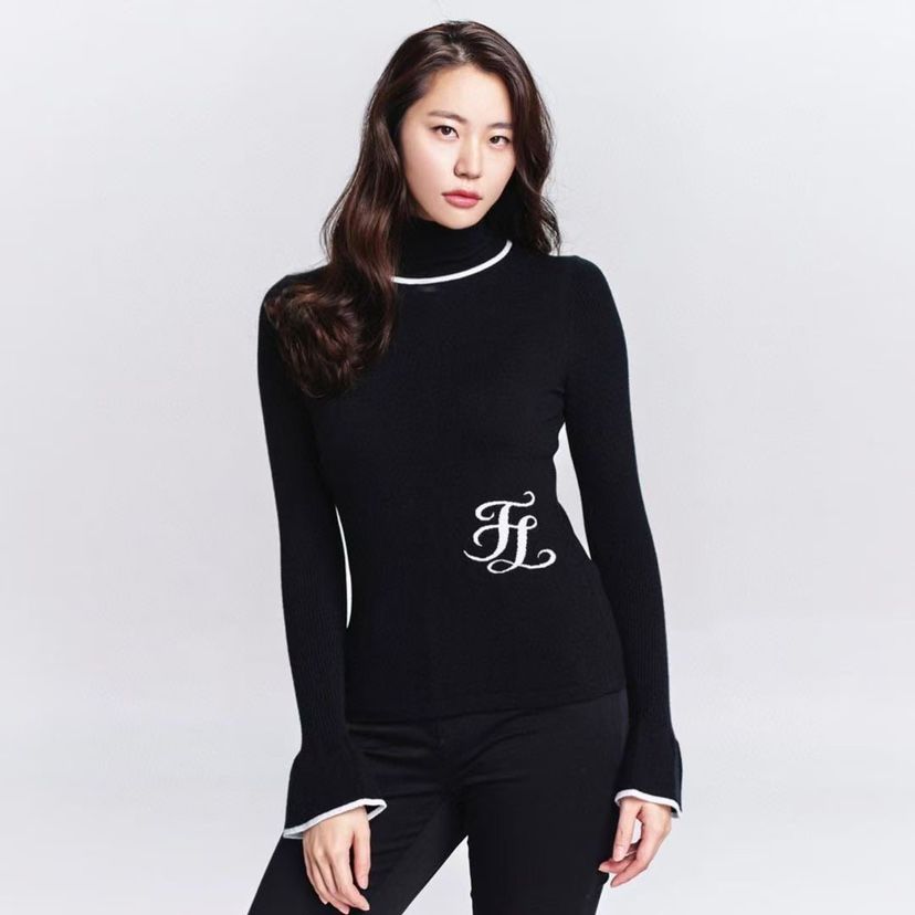 高尔夫服装韩版女装秋冬高领针织衫毛衣网球运动弹力显瘦打底衣服