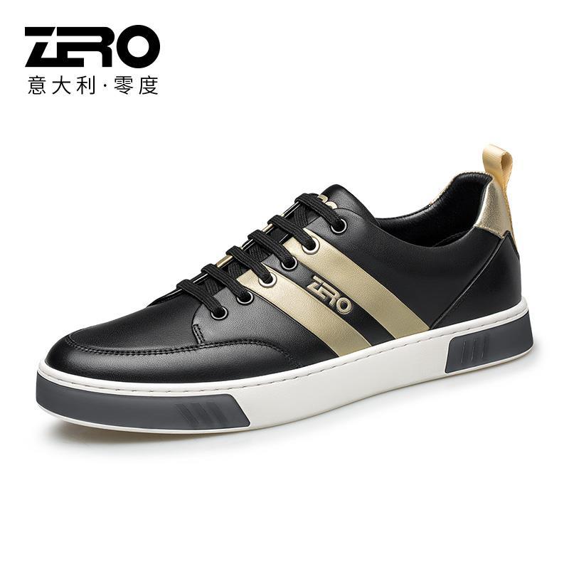 zero零度男鞋板鞋男新款休闲鞋男士真皮潮流百搭鞋子拼色s13725