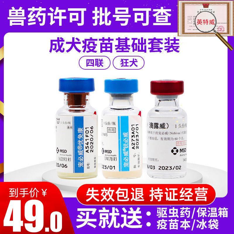 荷兰进口英特威疫苗狗狗防疫成犬套装四联狂犬预防犬瘟细小狂犬