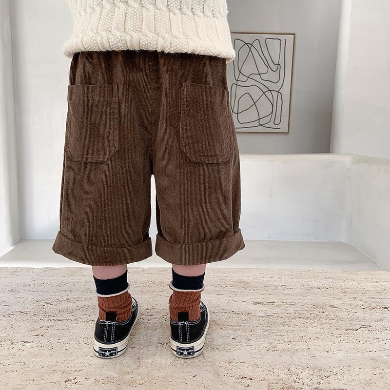 Children's Spring and Autumn Corduroy Shorts Boys and Girls Foreign Style Casual Pants