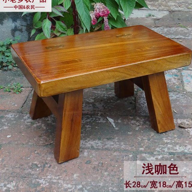 小老乡实木小板凳复古做旧舞蹈儿童垫脚成人矮板凳洗衣家用凳子