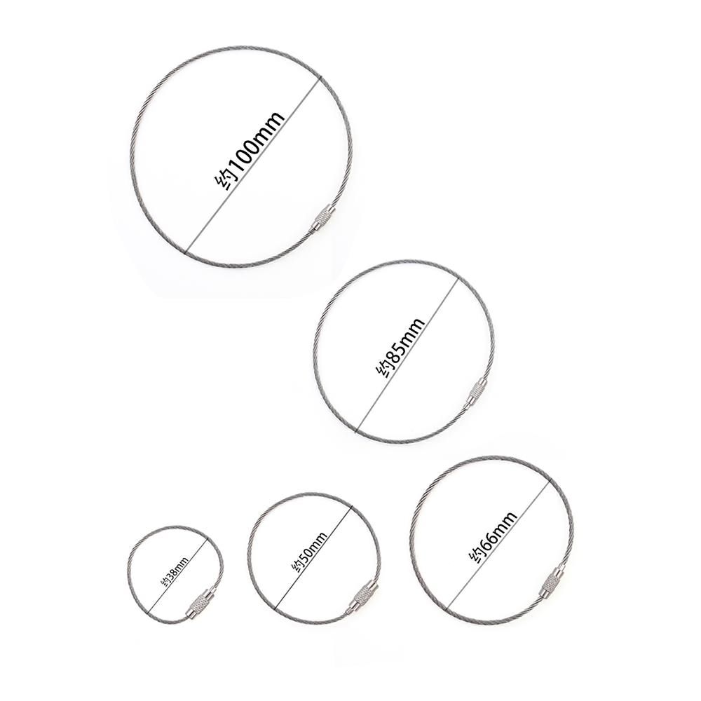 钢丝线圈钥匙扣吊牌钢丝绳钥匙环不锈钢多用途钢丝挂扣不锈钢吊丝