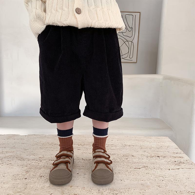 Children's Spring and Autumn Corduroy Shorts Boys and Girls Foreign Style Casual Pants