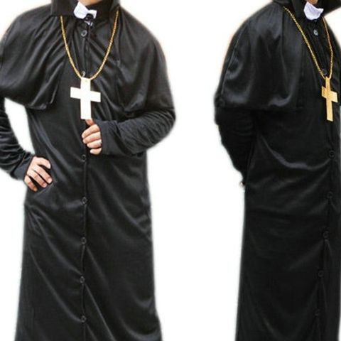 五娃争福 成人牧师袍教士服装 修士套装 神父服装 教父服装传教士