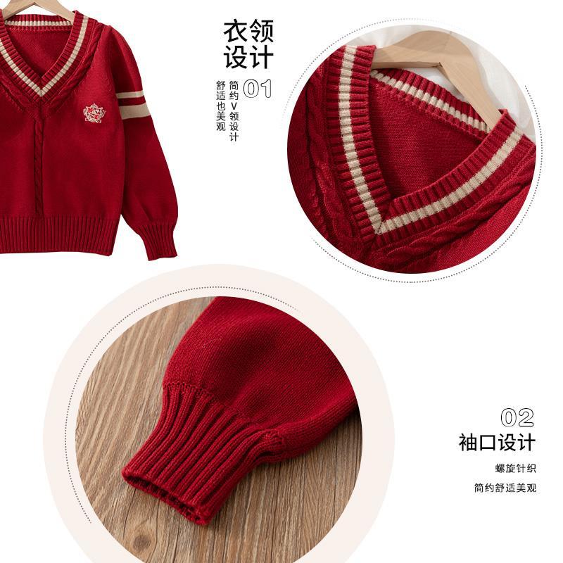 Children's suit autumn and winter JK skirt uniform new little girl new year red winter clothes winter girls Christmas dress
