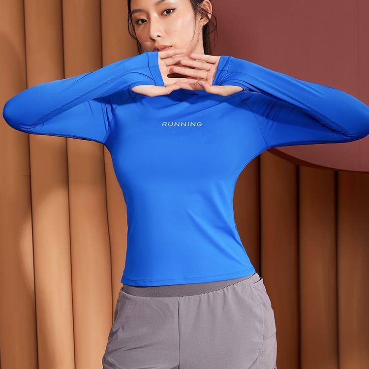 范斯蒂克 运动上衣女长袖跑步服高档健身服紧身速干训练运动服T恤