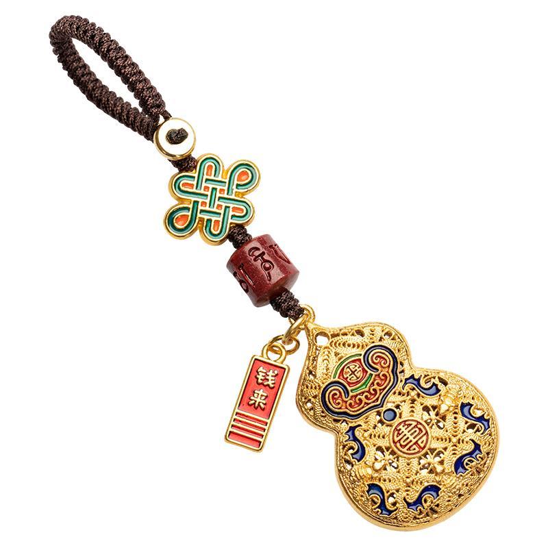 黄铜葫芦创意汽车钥匙挂件网红情侣高档钥匙扣饰品包包吊挂坠男女