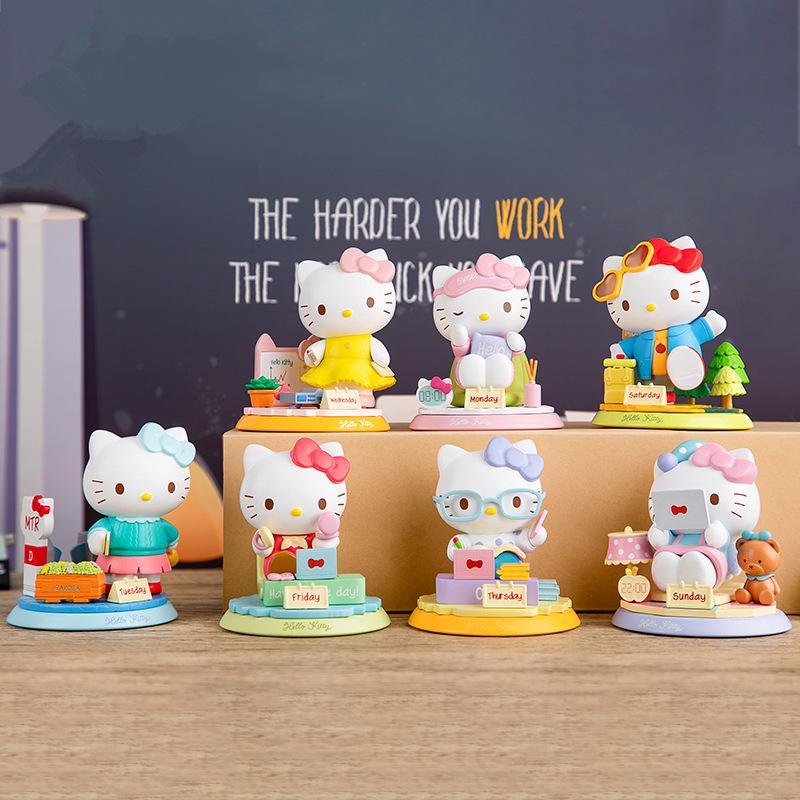 miniso名创优品正版三丽鸥盲盒kt猫手办摆件hello kitty动漫周边