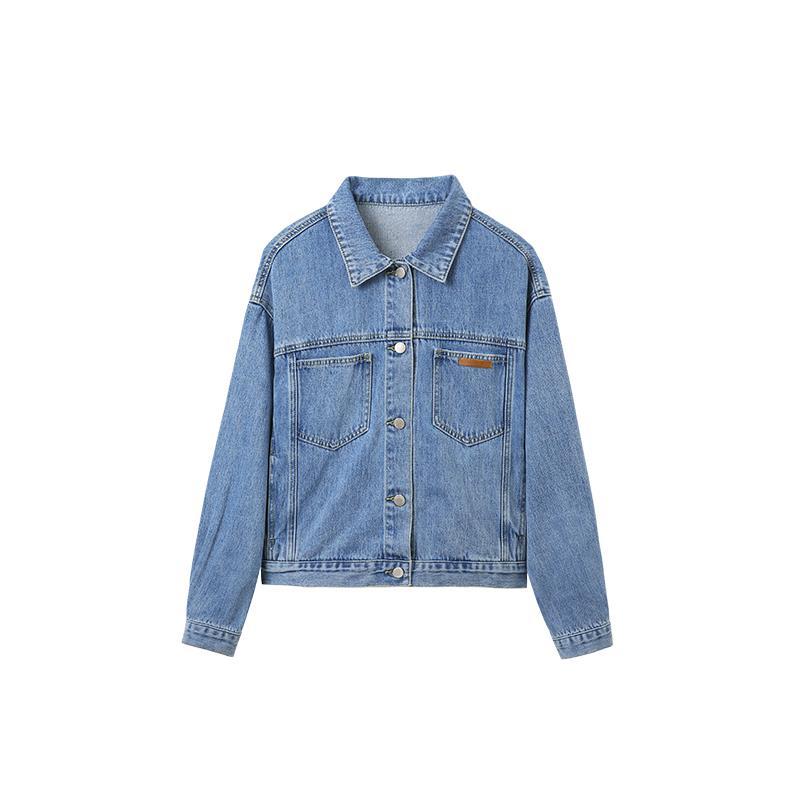 Korean style denim jacket female short section small man  early spring new retro Hong Kong style all-match top