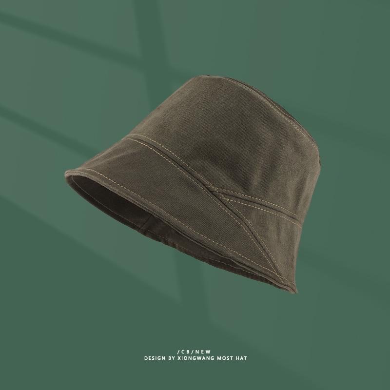 Japanese early autumn plain face-covering fisherman hat women's solid color casual all-match foreign style basin hat men don't want to talk high cold wind