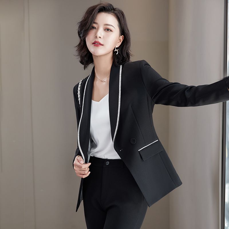 黑色西装套装女高端时尚职业装气质女神范正装酒店前台西服工作服