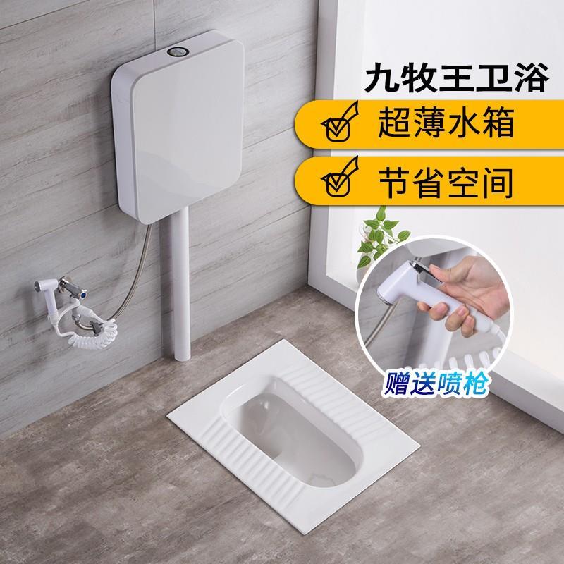 大便器家用陶瓷蹲便器冲水箱整套装卫生间蹲坑式便盆便池厕所蹲厕