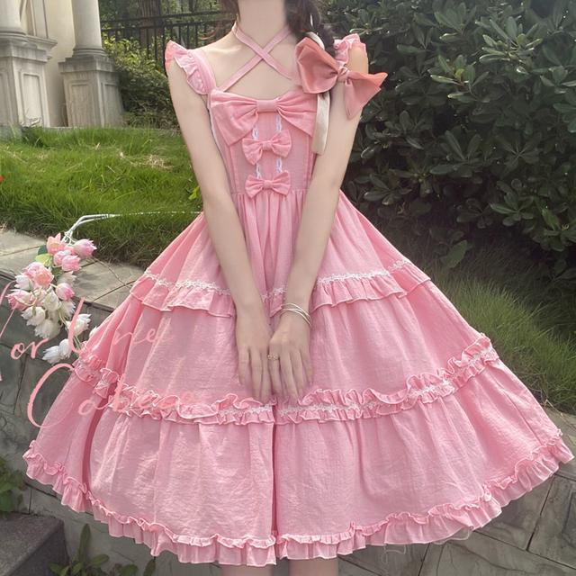 Korean mushroom cool {spot}~ factory original design Lolita Qingfeng Xiaoxia dress medieval suspender jsk dress female